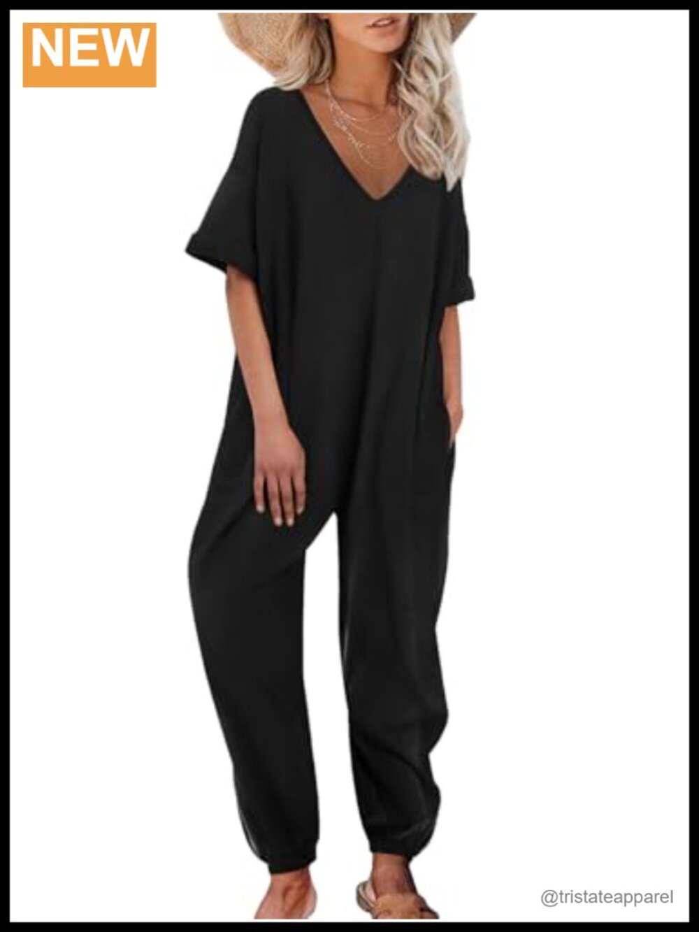 Womens V Neck Short Sleeve Jumpsuit Loose Fit Romper Summer Casual